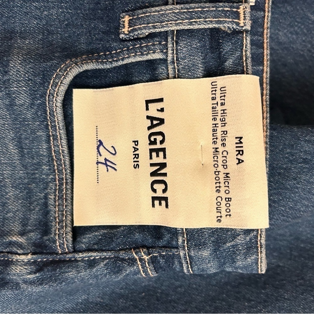 L'AGENCE Mira Crop Micro Bootcut Jeans in Woodbridge Size 24 - Picture 8 of 10